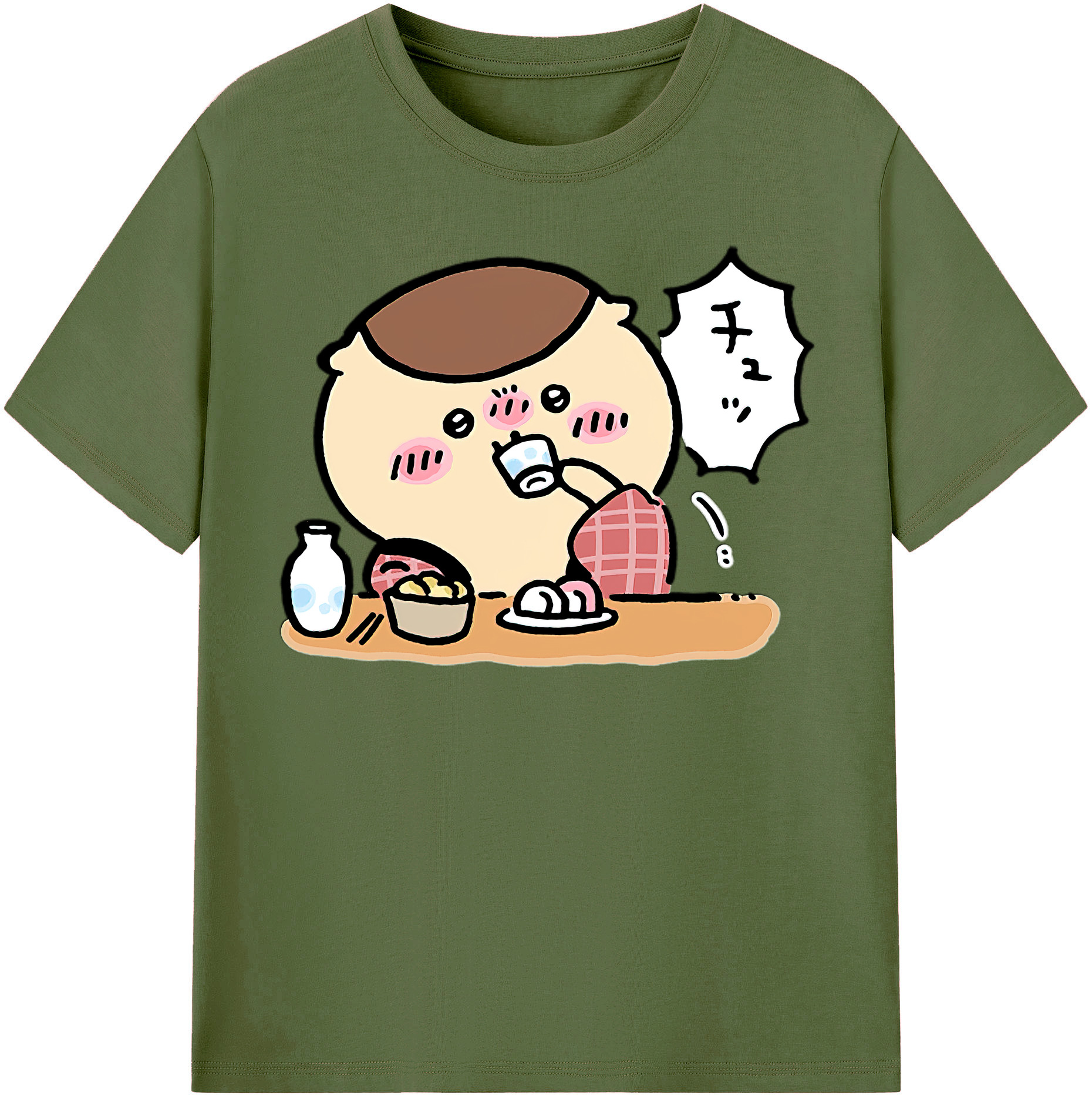 （画像用） ちいかわ くりまんじゅう Chii-kawa kuri manjū 綿100％半袖Tシャツ（フロントプリント）